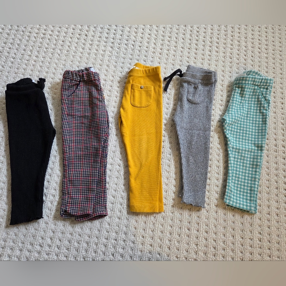 Zara Kids Leggings Set - Black, Red, Yellow, Gray, Green